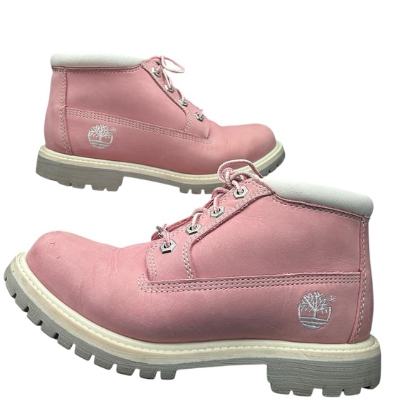 Timberland Shoes - Timberland Nellie Waterproof Chukka Ankle Boots Pink Nubuck Women’s Size 6
